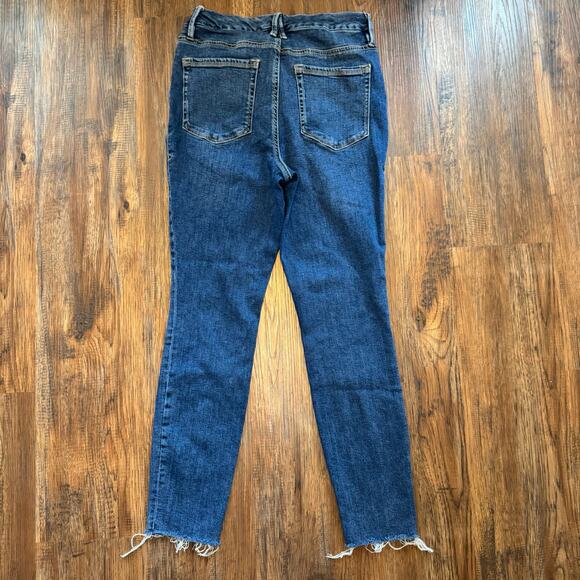 Good American Good Legs size 10 / 30 dark wash GLCRH873T Raw hem skinny ankle - Picture 3 of 9